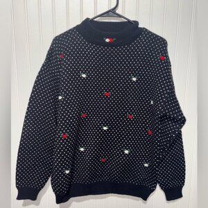 Vintage Bramble Lane Navy and White Sweater| Size Large